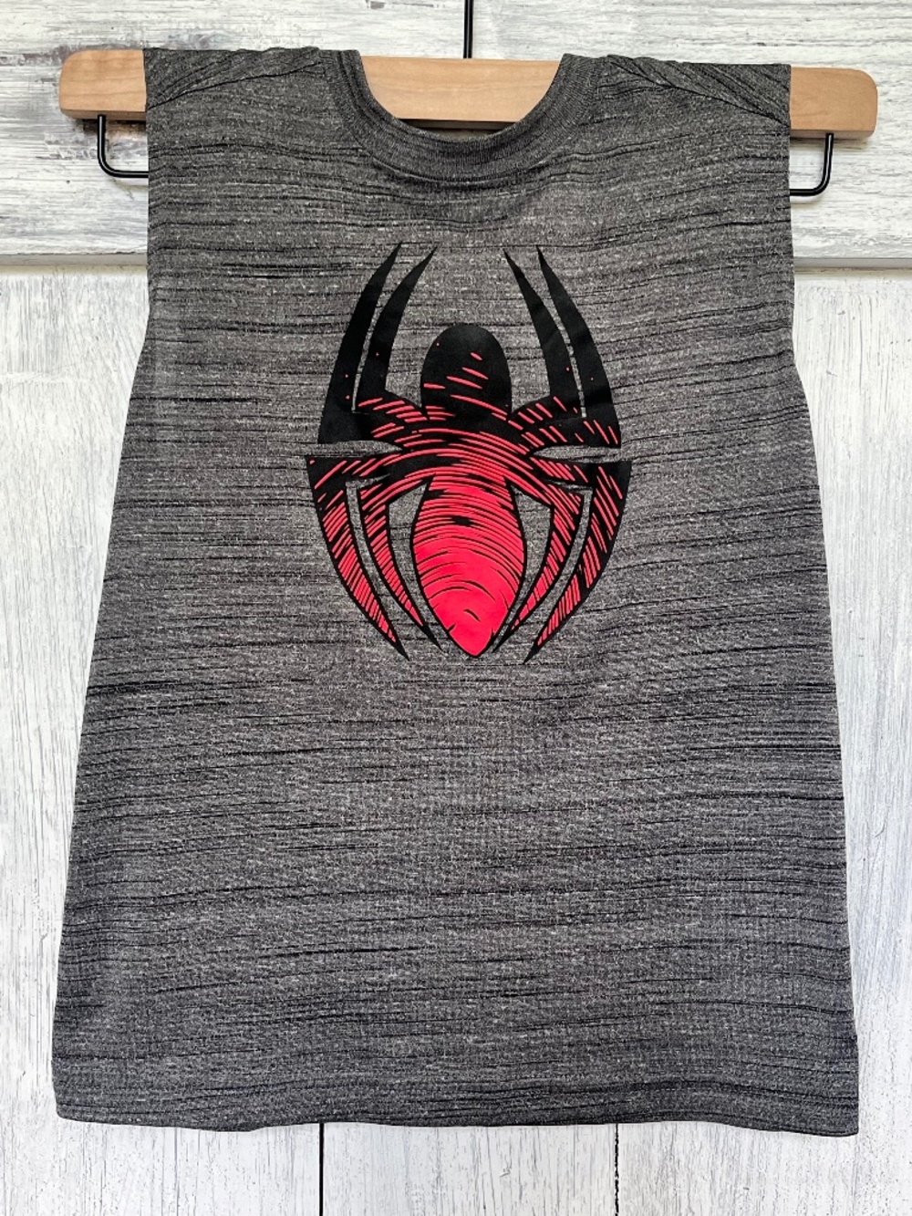Marvel Spiderman- Boys Dark Grey Tank Top- Size S (6/7)